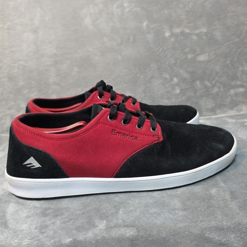 Emerica The Romero Laced X Bronson Skate Shoes Mens 14 Red Black Suede‎ Leather - Picture 3 of 7